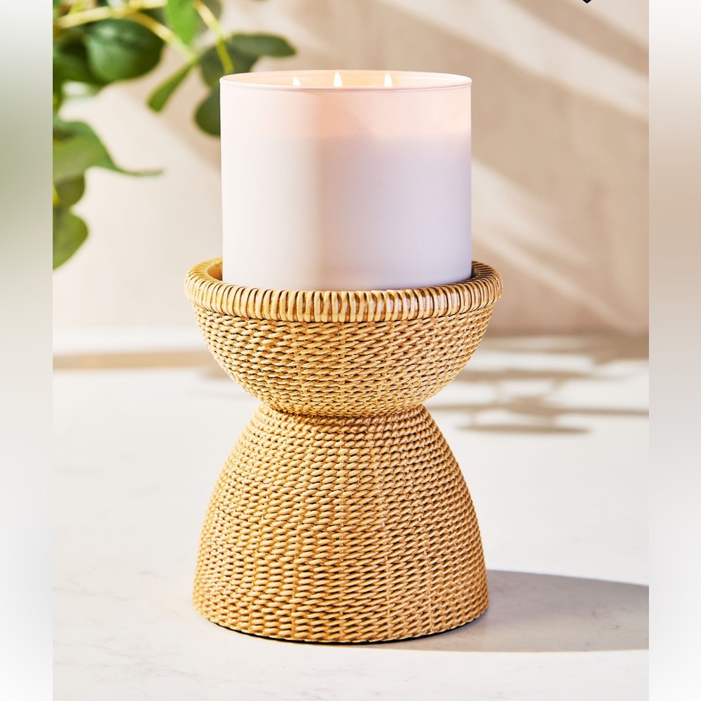 Bath & Body Works Woven Pedestal 3-Wick Candle Holder